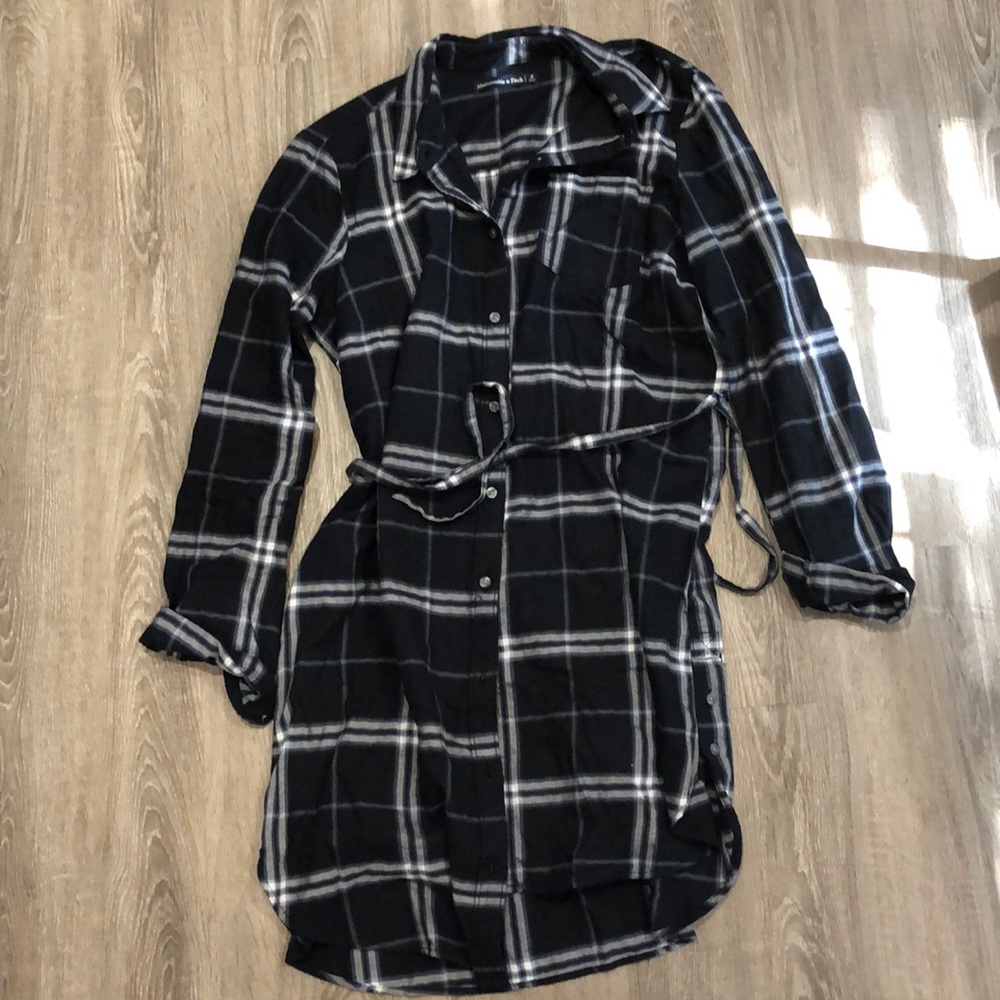 Plaid shirt dress